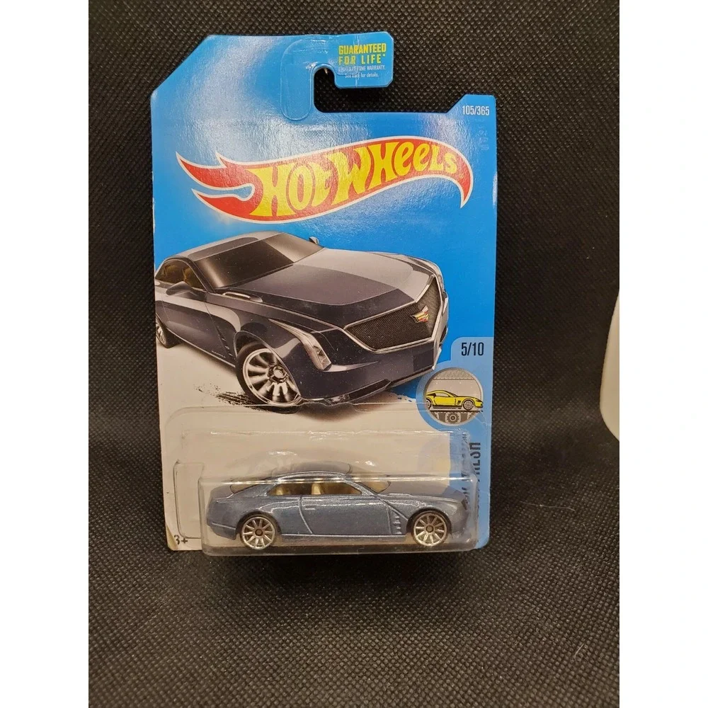 HOT WHEELS STEEL BLUE/GRAY CADILLAC ELMIRAJ, FACTORY FRESH 5/10, HW 105/365